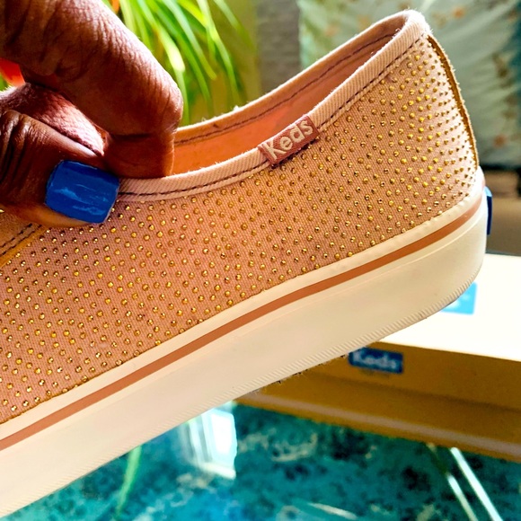 ✨Keds✨ Double Up Suede & Sparkle Blush Sneakers - Picture 12 of 15